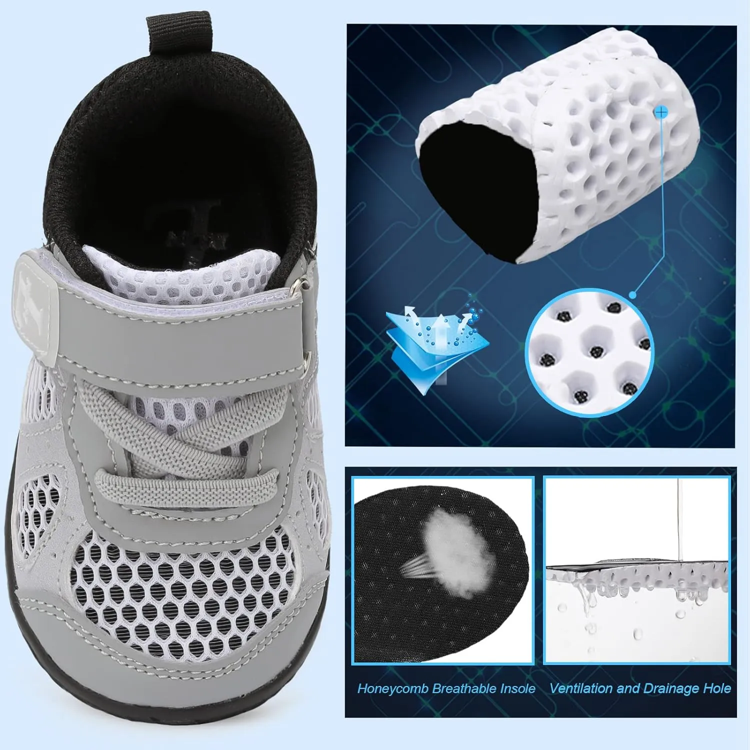 L-RUN Toddler Sneakers Boys Girls Barefoot Summer Walking Shoes Toddler Boy Tennis Shoes Mesh Lightweight