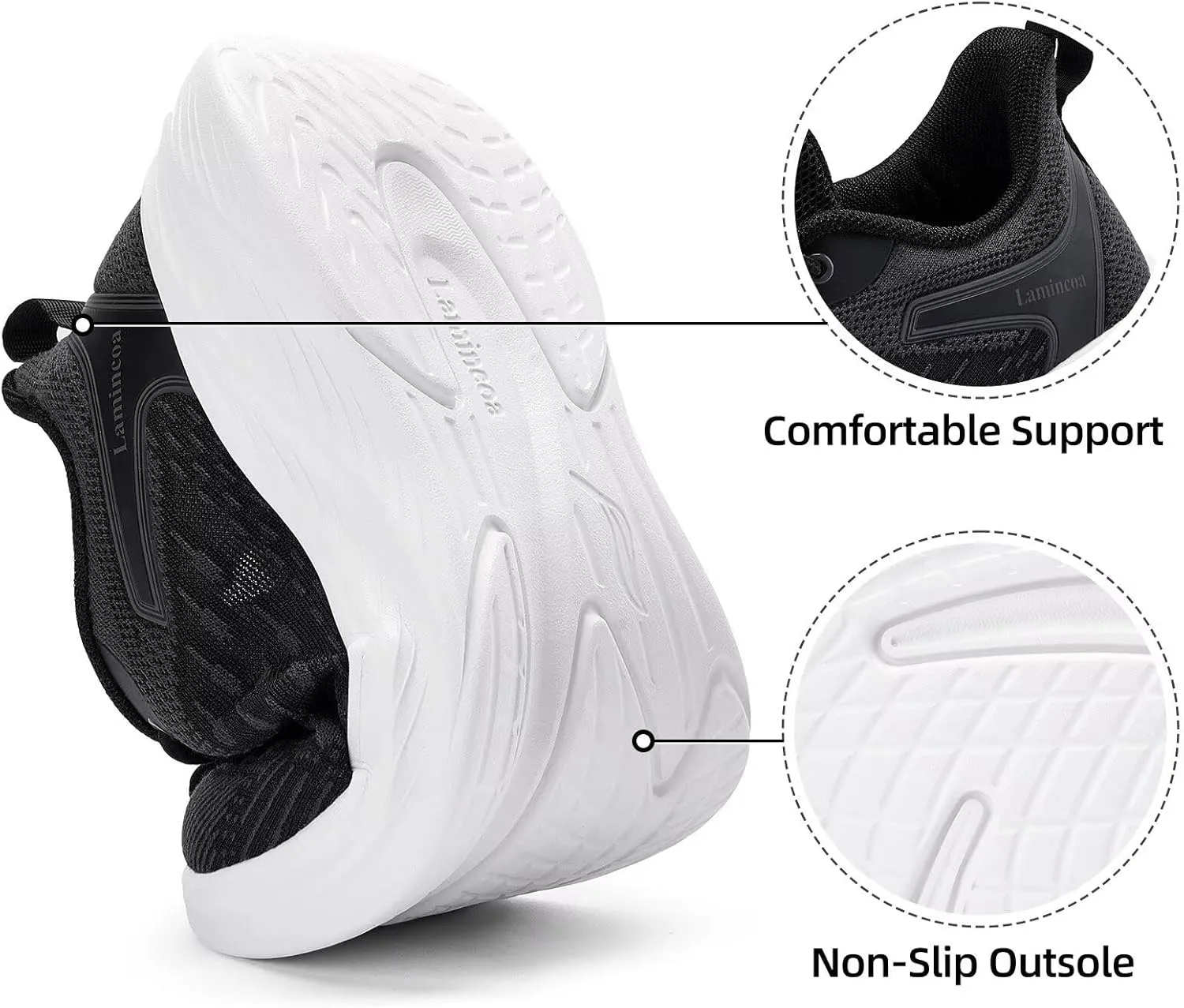 Lamincoa Women Walking Shoes Slip on Running Sneakers Lightweight Athletic Gym Workout Tennis Shoes