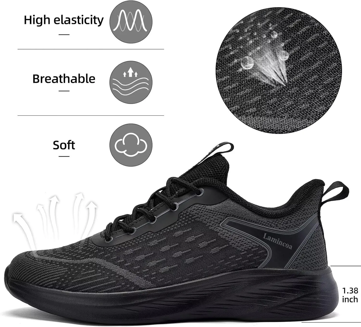 Lamincoa Women Walking Shoes Slip on Running Sneakers Lightweight Athletic Gym Workout Tennis Shoes