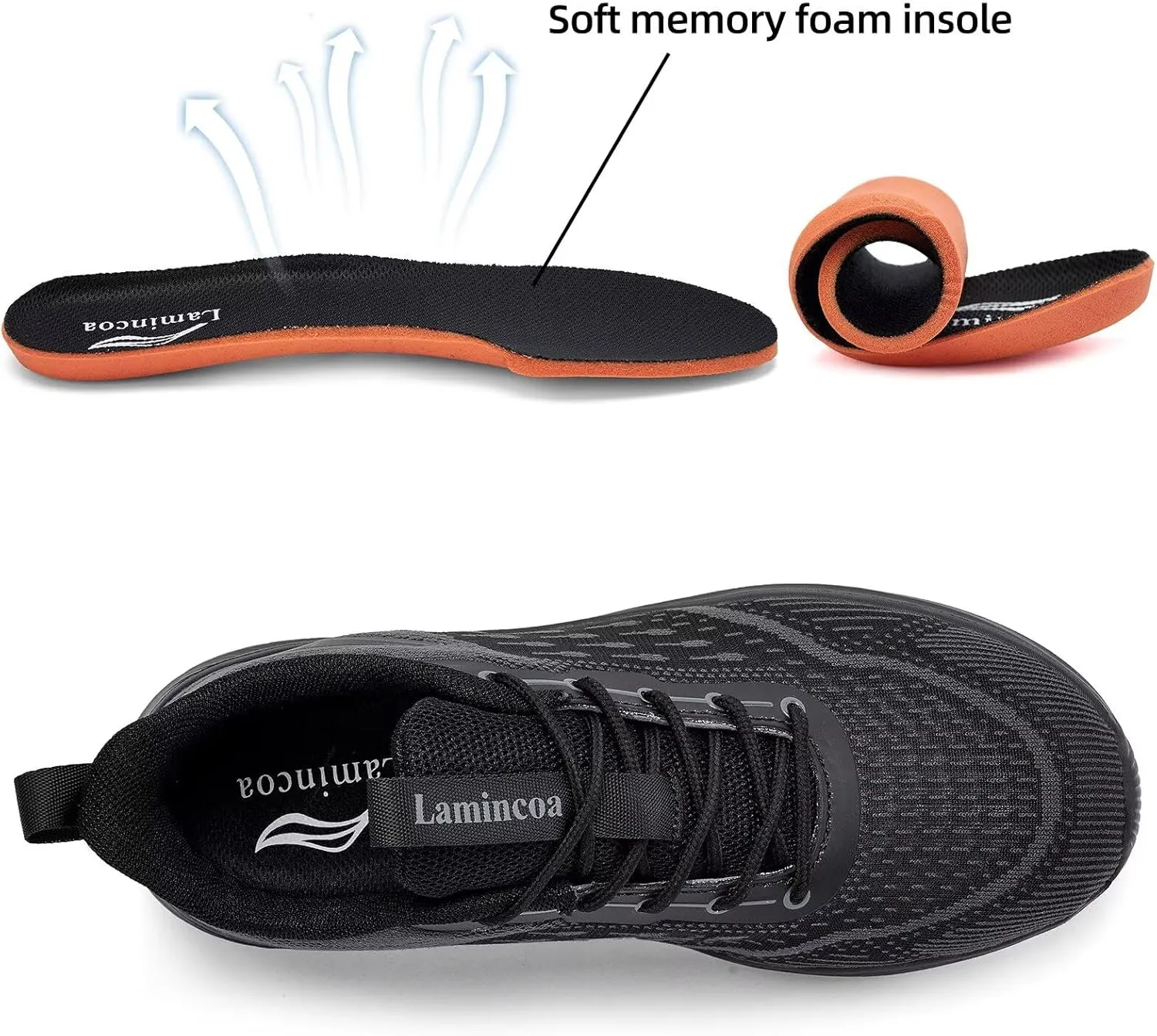 Lamincoa Women Walking Shoes Slip on Running Sneakers Lightweight Athletic Gym Workout Tennis Shoes