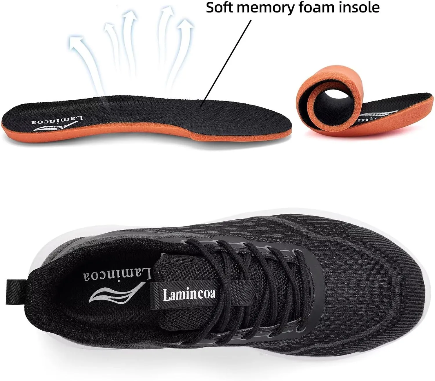 Lamincoa Women Walking Shoes Slip on Running Sneakers Lightweight Athletic Gym Workout Tennis Shoes