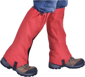 Leg Gaiters,Leggings for Hiking Waterproof and Adjustable Snow Boot Covers Gaiters for Walking, Mountain Climbing Suitable for all seasons (Color : Red, Size : One size)