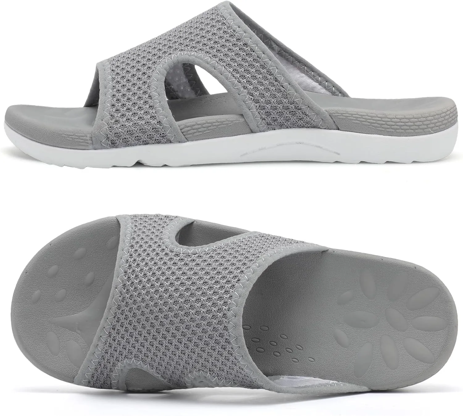 LeIsfIt Womens Slide Sandals Arch Support Slides Slip on Plantar Fasciitis Sandals Ladies Yoga Mat Thick Cushion Slipper Slides for Indoor Outdoor