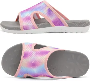 LeIsfIt Womens Slide Sandals Arch Support Slides Slip on Plantar Fasciitis Sandals Ladies Yoga Mat Thick Cushion Slipper Slides for Indoor Outdoor