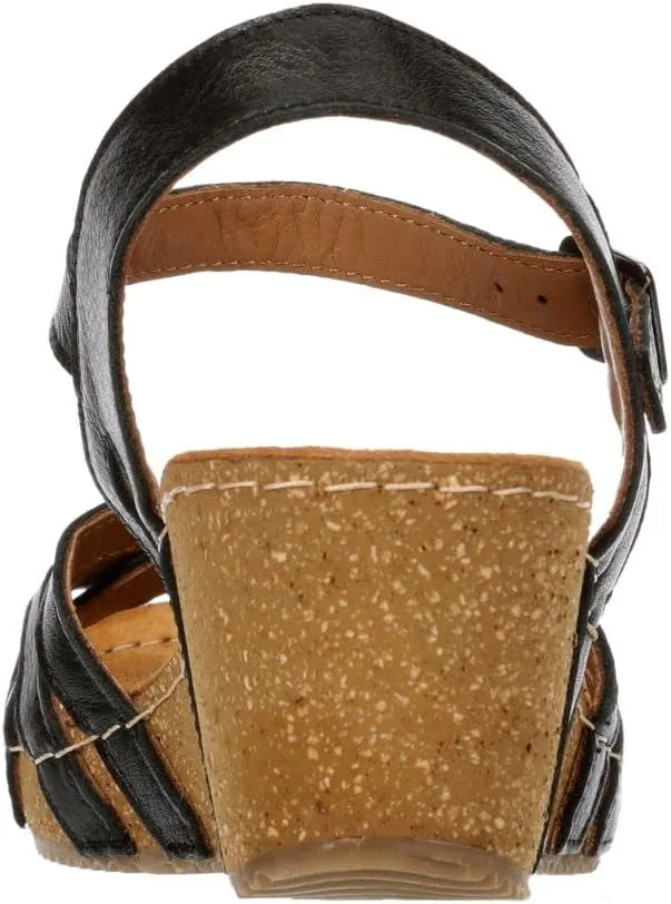 Lily - Women's Strappy Open Toe Gladiator Cork Low Wedge Sandals