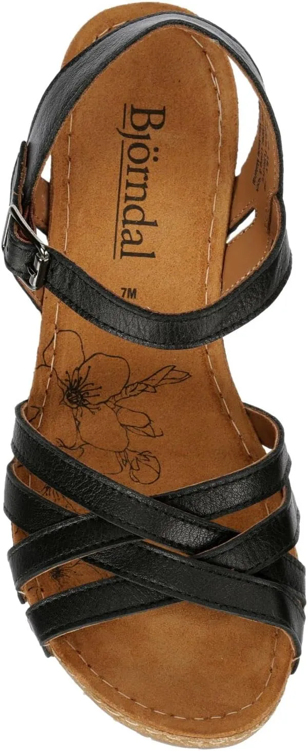Lily - Women's Strappy Open Toe Gladiator Cork Low Wedge Sandals