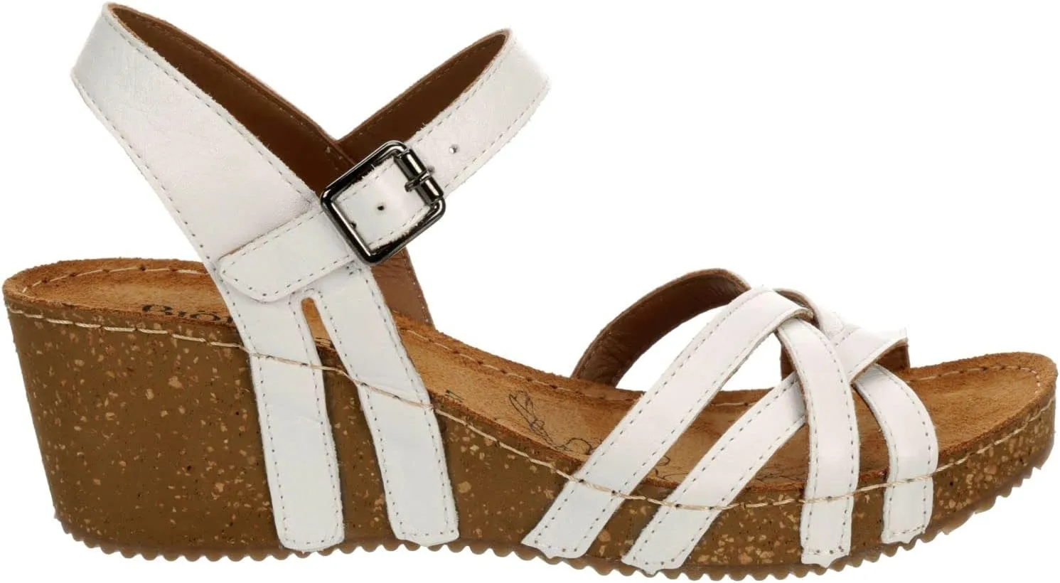 Lily - Women's Strappy Open Toe Gladiator Cork Low Wedge Sandals