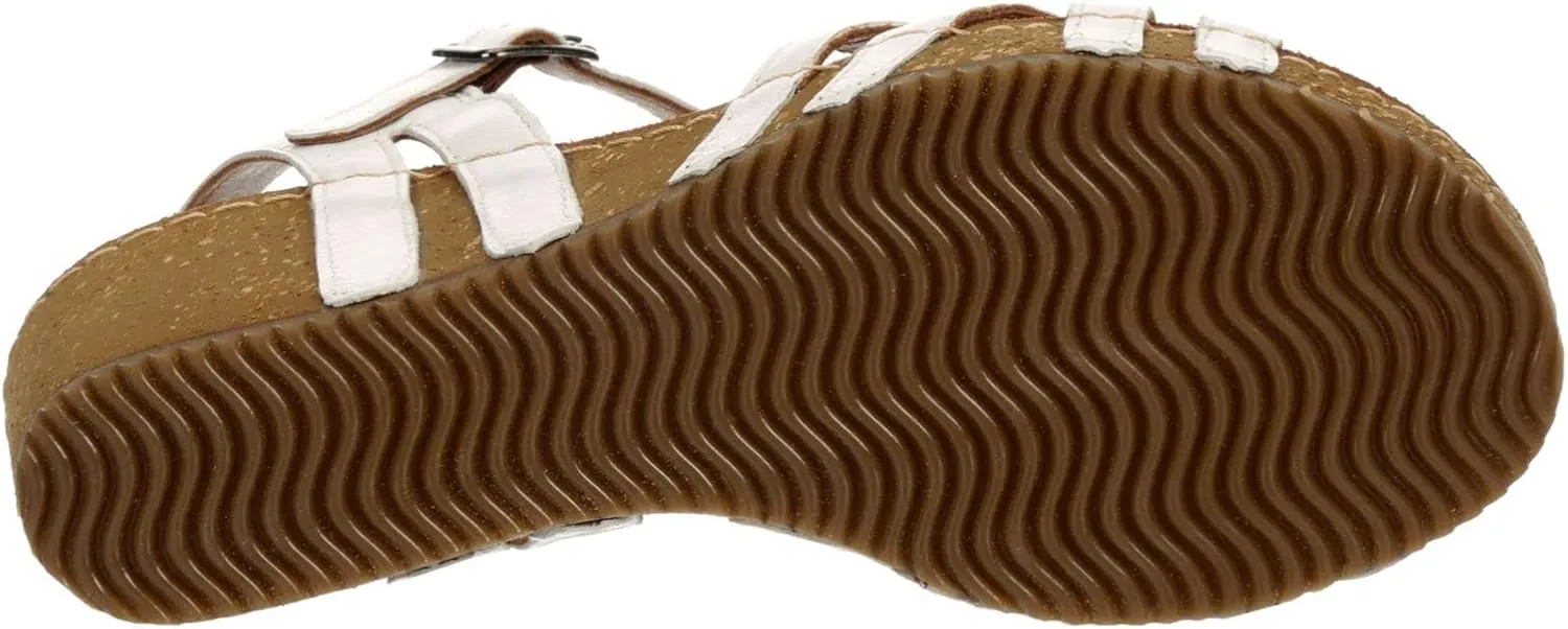 Lily - Women's Strappy Open Toe Gladiator Cork Low Wedge Sandals