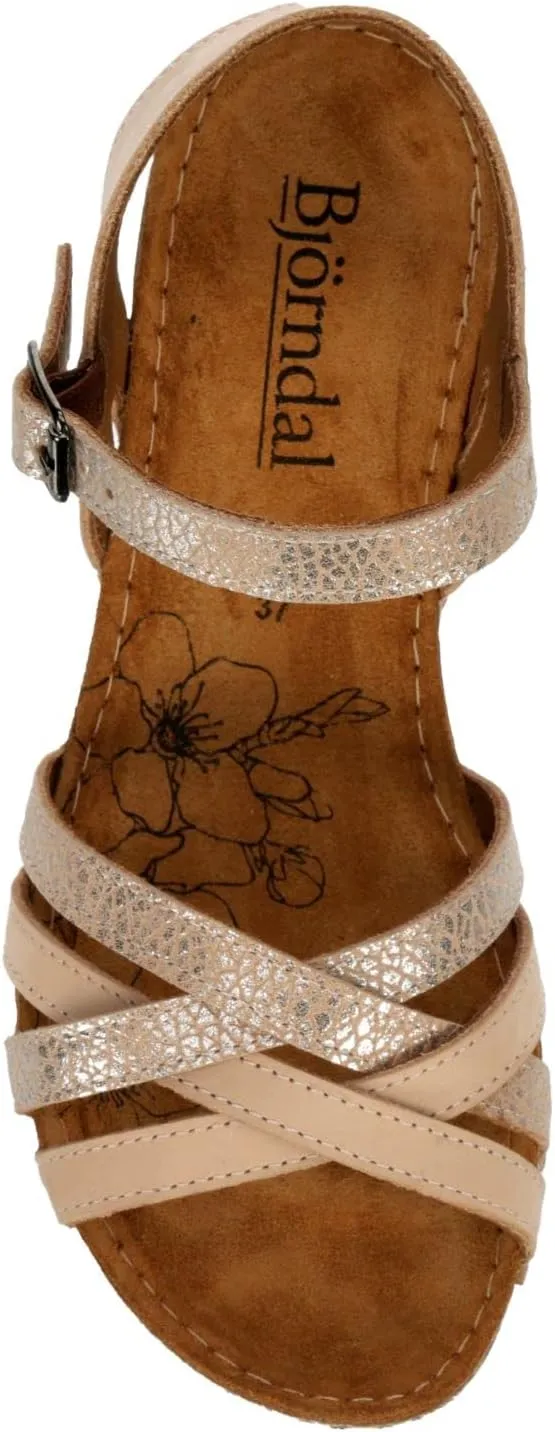 Lily - Women's Strappy Open Toe Gladiator Cork Low Wedge Sandals