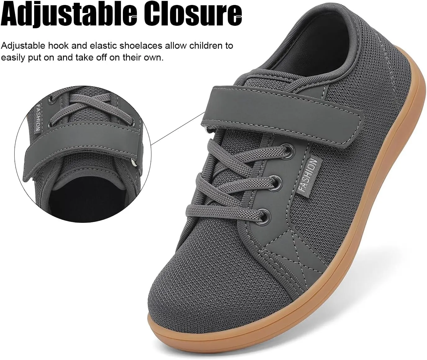 Little/Big Kids Barefoot Shoes Boys Breathable Walking Sneakers Girls Lightweight Wide Toe Box Shoes for Indoor Outdoor