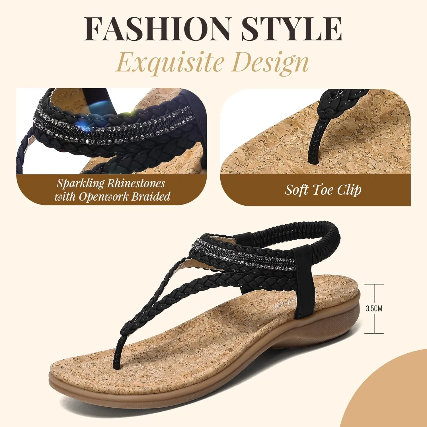 Littleplum Womens Sandals Comfort Arch Support Sandals Summer Walking Shoes Casual Ankle Elastic Flip Flops Shoes