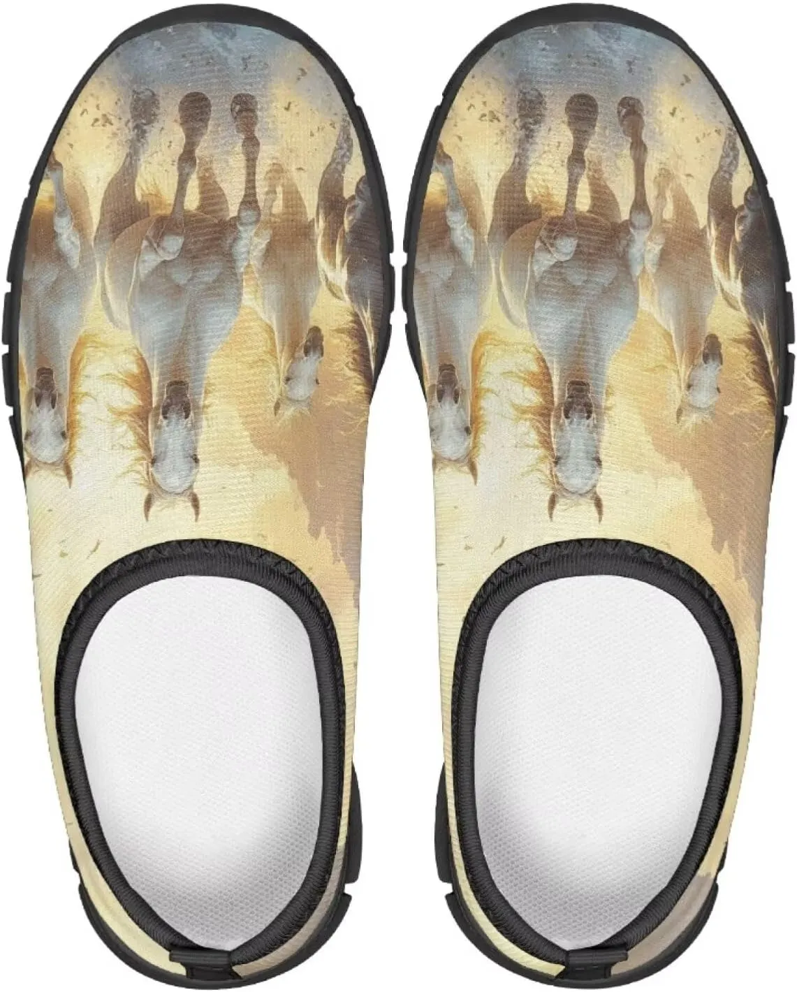 Low Cut Horse Print Running Shoes for Boys and Girls Comfortable Casual Sneakers Laceless Walking Shoes