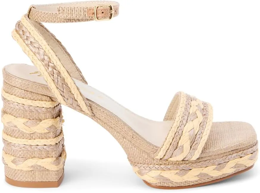 Matisse Womens Lyla Ankle Strap Block Platform Casual Sandals Casual High Heel 3" & Up - Beige