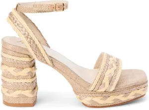 Matisse Womens Lyla Ankle Strap Block Platform Casual Sandals Casual High Heel 3" & Up - Beige
