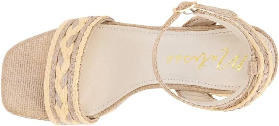 Matisse Womens Lyla Ankle Strap Block Platform Casual Sandals Casual High Heel 3" & Up - Beige