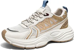 Men 's Fashion Breathable Mesh Chunky Platform Lace Up Sneakers Casual Soft Thick Dad Shoes Retro Running Walking Shoes