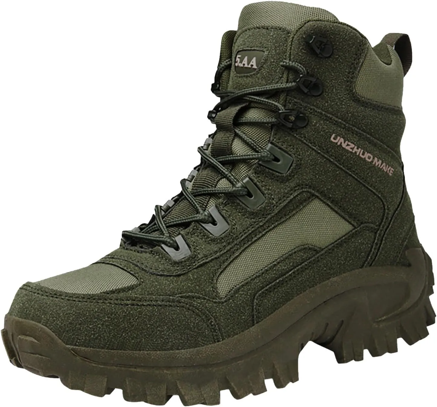 Men Water Proof Hiking and Camping Boots Comfortable and Breathable Side Zipper Non Slip Durable All Weather Boots Men