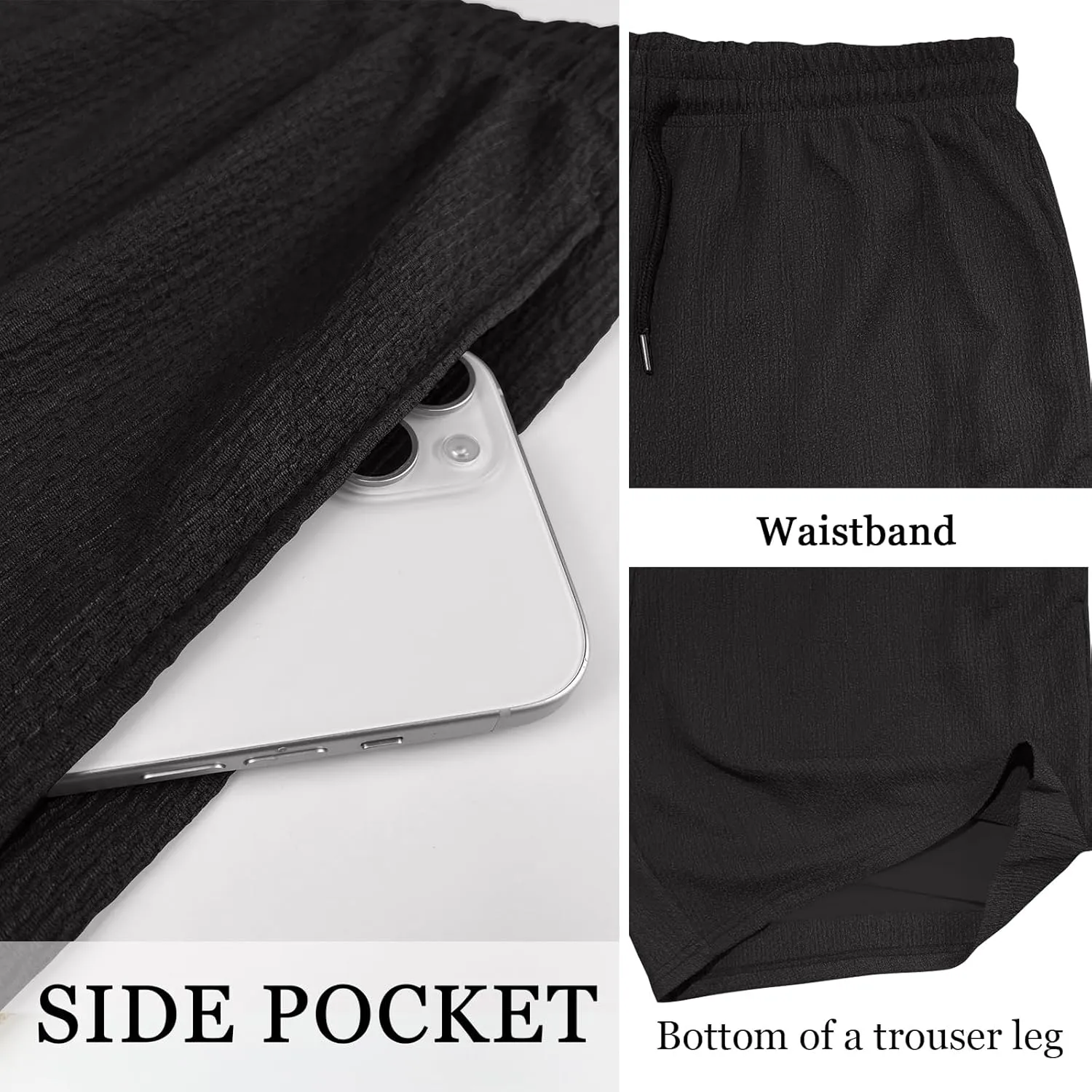 Men's 2-Pack Double Layer Running Shorts, Breathable Workout Gym Training Athletic Jogger Shorts with Phone Pockets‌