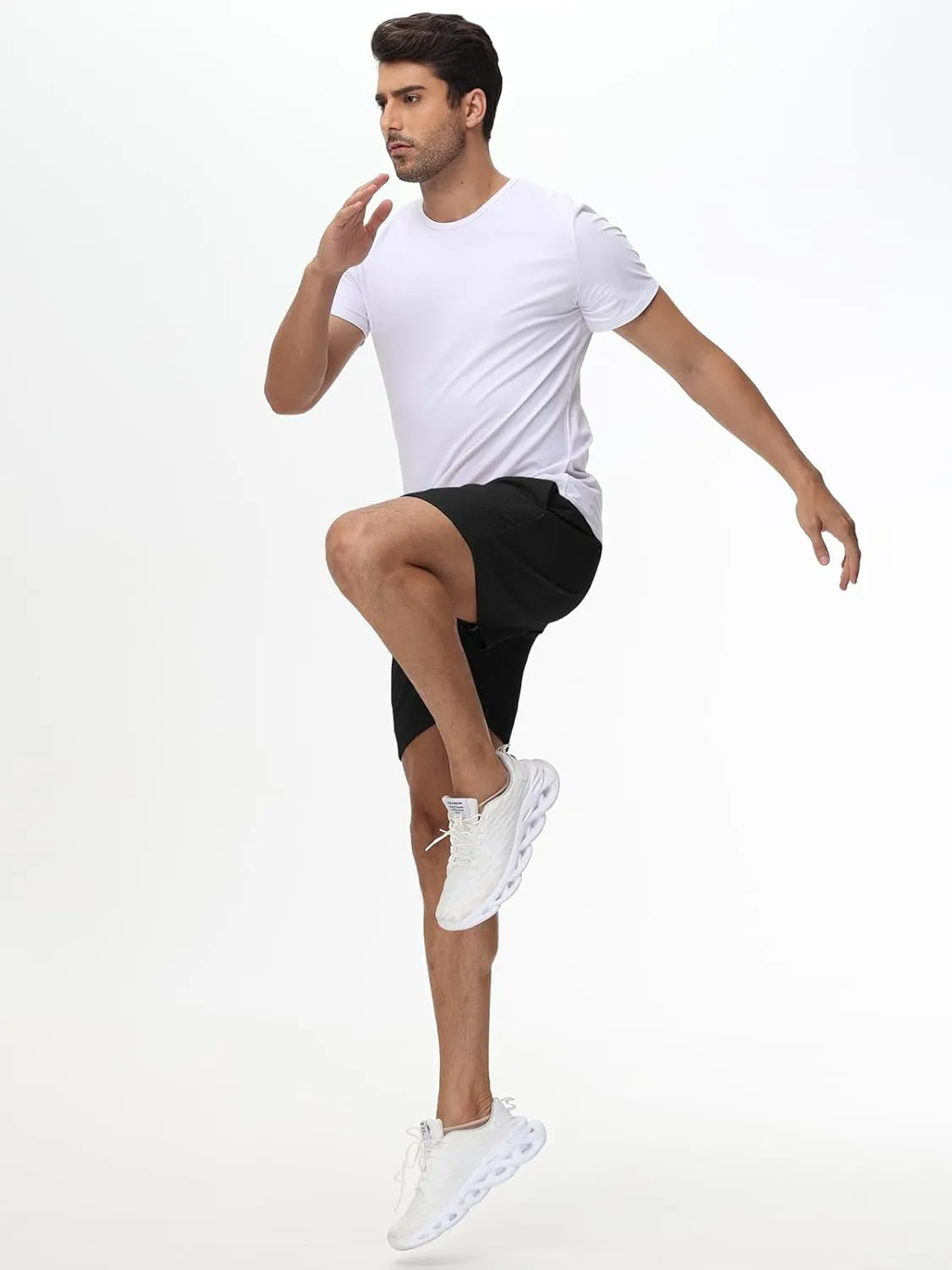 Men's 2-Pack Double Layer Running Shorts, Breathable Workout Gym Training Athletic Jogger Shorts with Phone Pockets‌