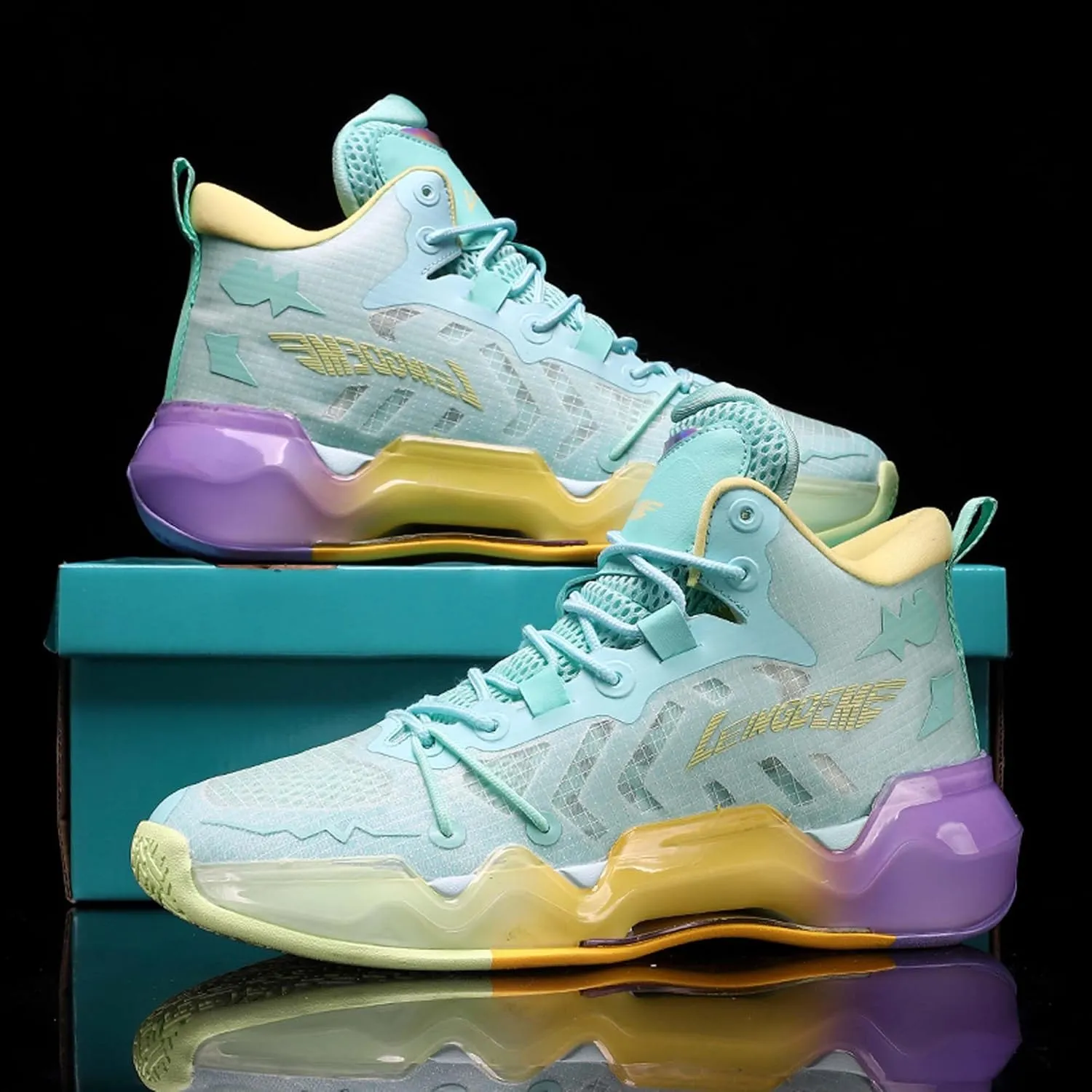 Men's Fashion Basketball Shoes Sneakers Women's High Top Breathable Tennis Running Shoes Comfortable Non-Slip Arch Support Team Training Shoes