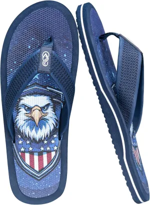 Men's Flip Flops & Sandals with Arch Support - Non-Slip Textured Sole,Waterproof for Beach