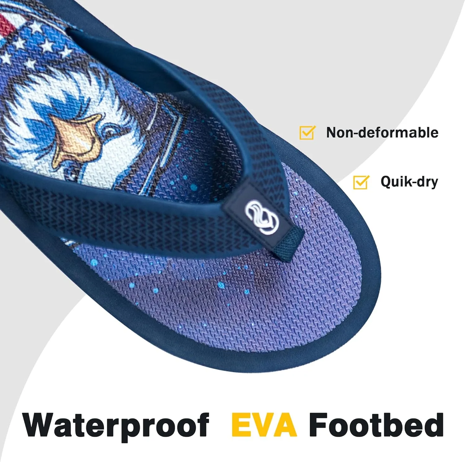 Men's Flip Flops & Sandals with Arch Support - Non-Slip Textured Sole,Waterproof for Beach