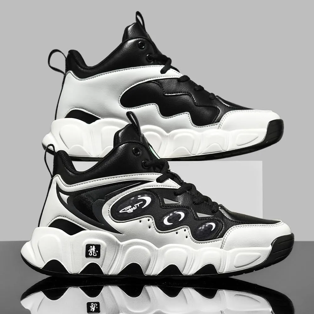 Men's High-Top Basketball Shoes,Artificial Leather Sneakers,Plus Sizes