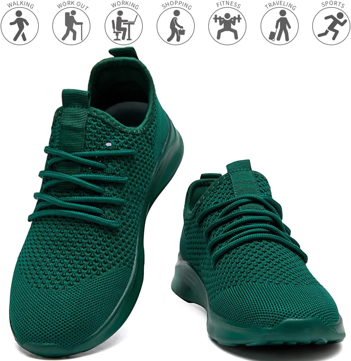 Men's Running Walking Shoes Sneakers Tennis Fitness Athletic Shoes Non Slip On Sports Casual Workout Shoe Lightweight Comfortable Gym Fashion Breathable Mesh Trainer