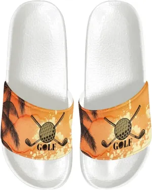 Men's Sandals Slides Non-Slip Slippers Casual White Sole Summer Shoes for College Dorm Gym Beach