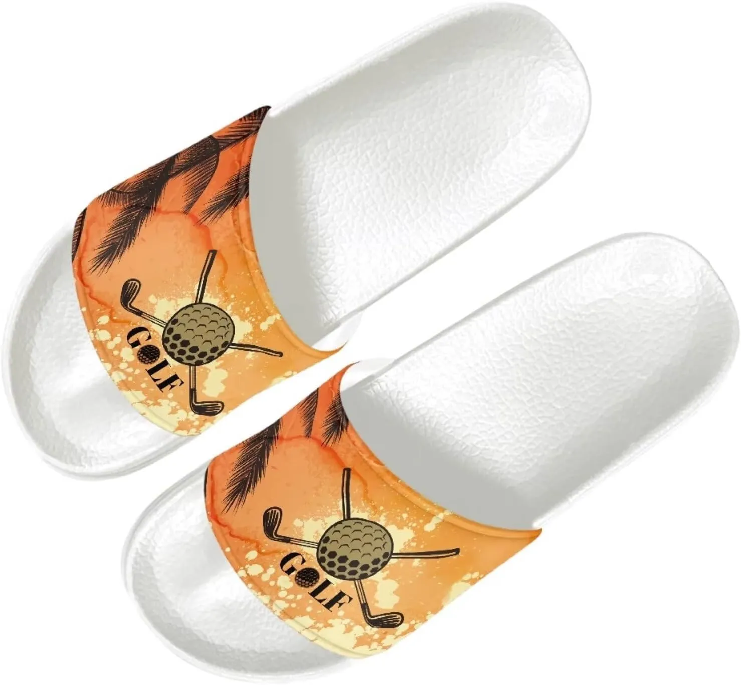 Men's Sandals Slides Non-Slip Slippers Casual White Sole Summer Shoes for College Dorm Gym Beach