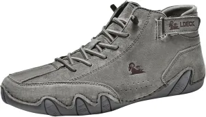 Mens Shoes High Top Lace Up Hook Loop Sport Shoes Casual Mens Plus Size Ankle Boots Hiking Boots