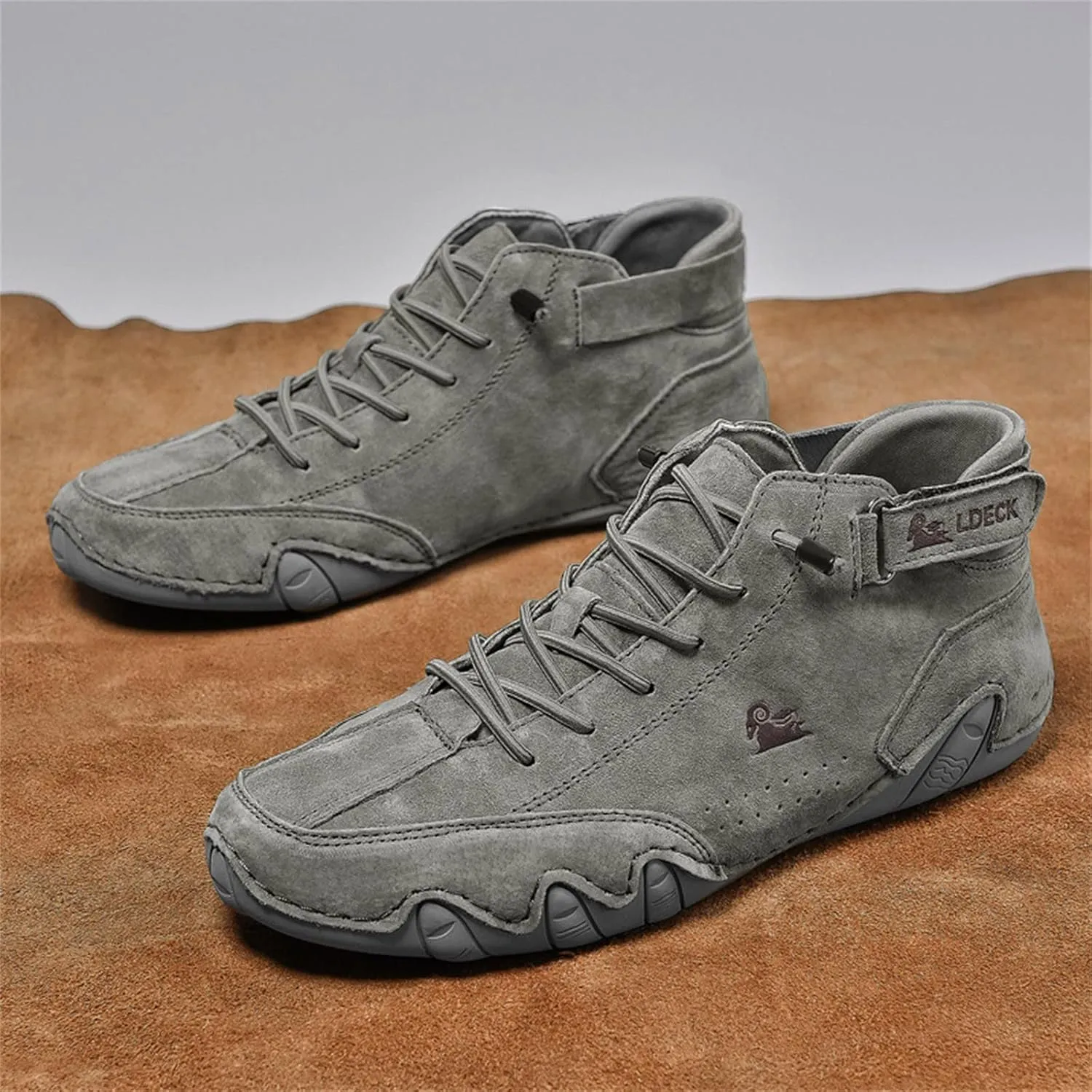 Mens Shoes High Top Lace Up Hook Loop Sport Shoes Casual Mens Plus Size Ankle Boots Hiking Boots