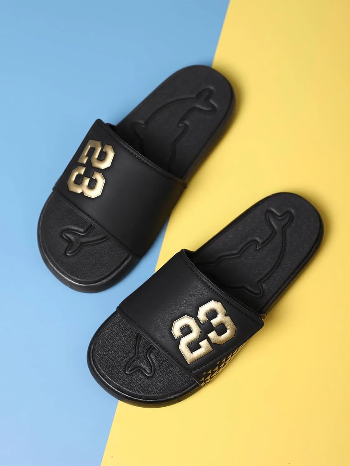 Men's Sport Slide Sandals, Flexible Midsole, Casual Beach Slides