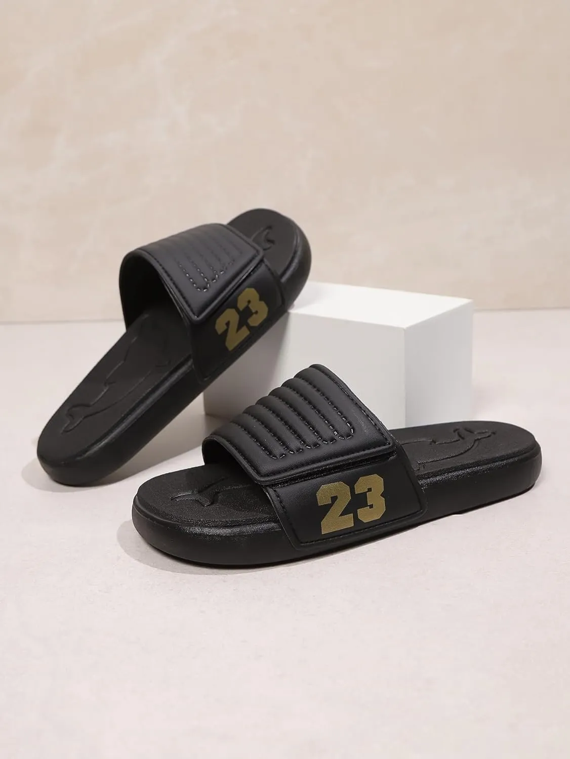 Men's Sport Slide Sandals, Flexible Midsole, Casual Beach Slides