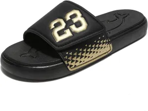 Men's Sport Slide Sandals, Flexible Midsole, Casual Beach Slides