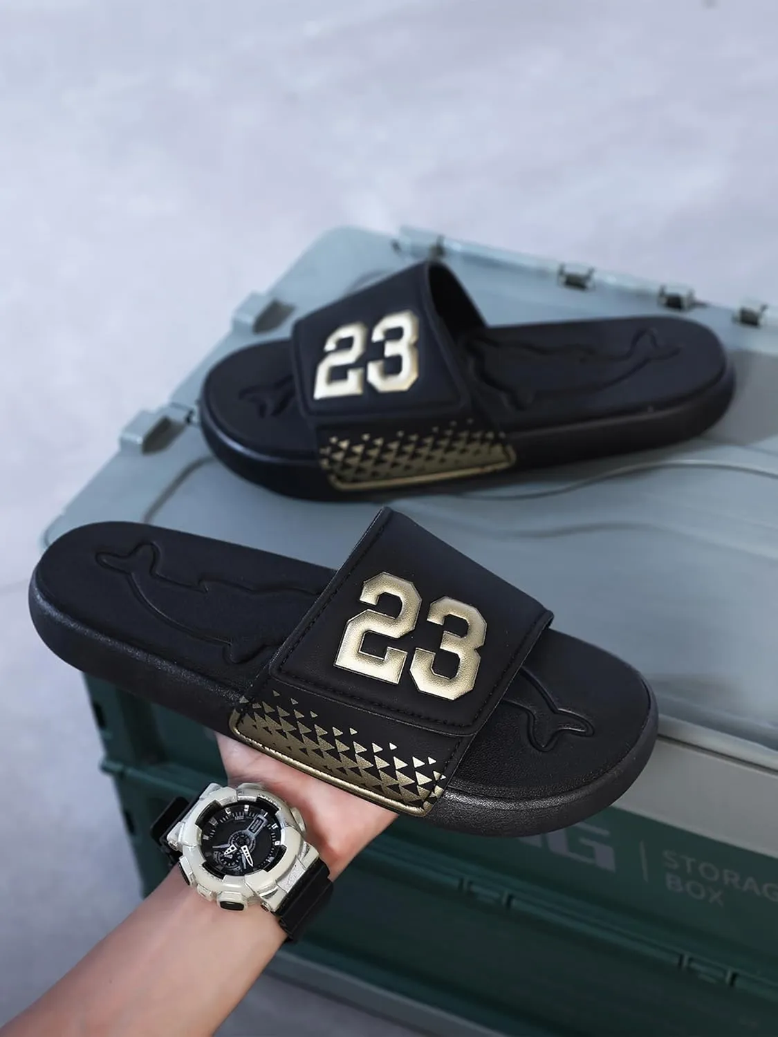 Men's Sport Slide Sandals, Flexible Midsole, Casual Beach Slides