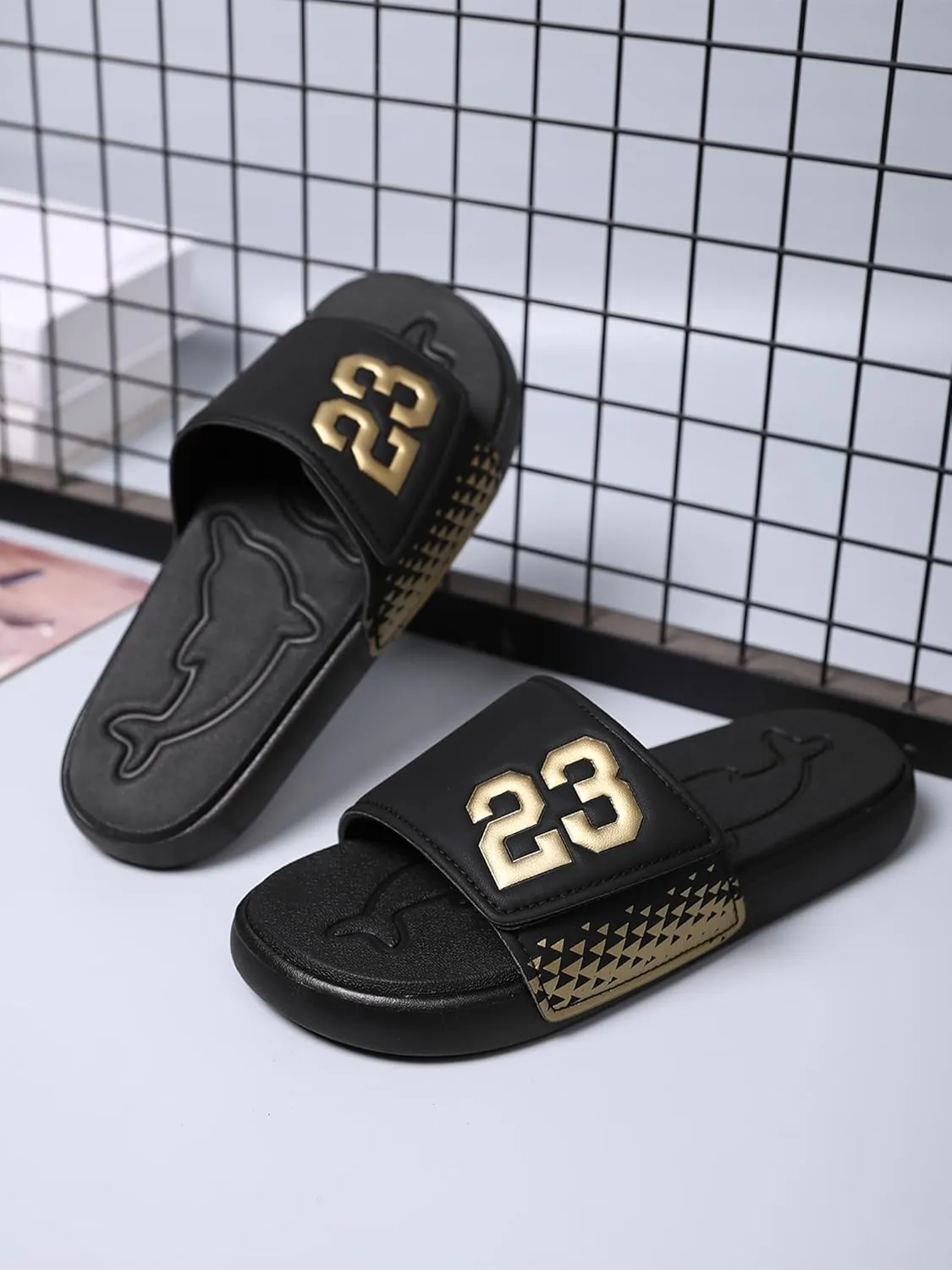 Men's Sport Slide Sandals, Flexible Midsole, Casual Beach Slides