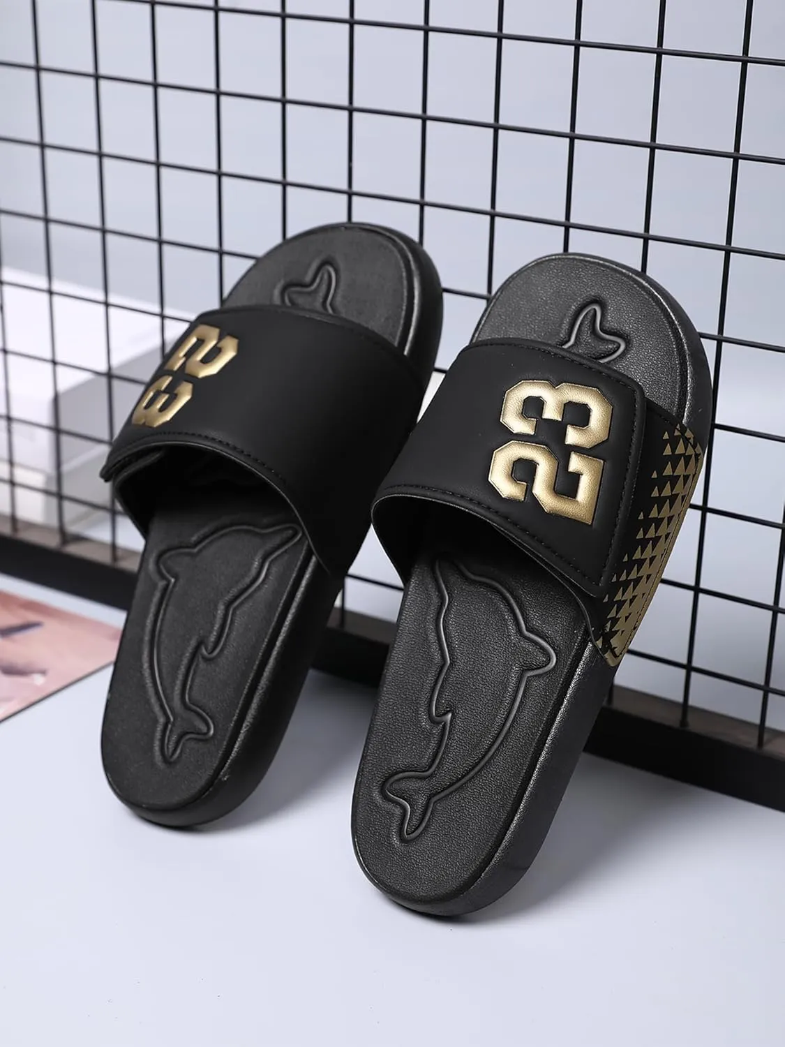 Men's Sport Slide Sandals, Flexible Midsole, Casual Beach Slides