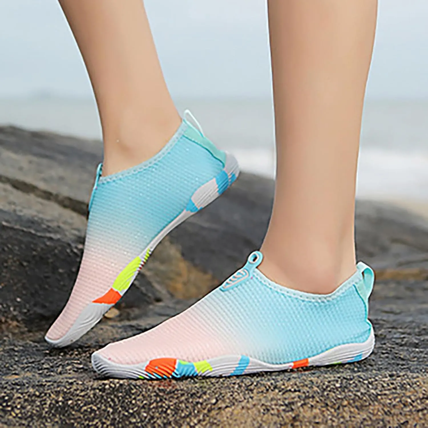 Mens Water Shoes Wide Width Breathable Barefoot Shoes Wide Feet Beach Sports Quick Dry for Boating Fishing Diving Surfing