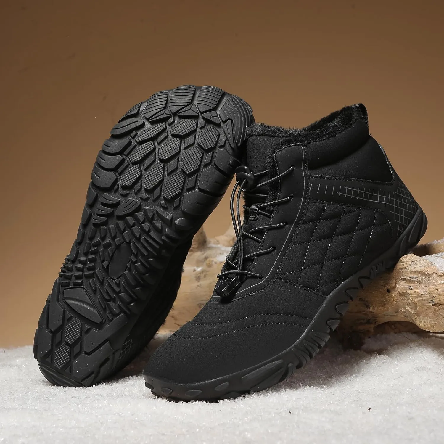 Mens Wide Shoes Toe Box Winter Cross Trainer Minimalist Anti Skid Shoes for Women Cotton Boots Sneakers Outdoor Ankle Boots Brown Black Green White