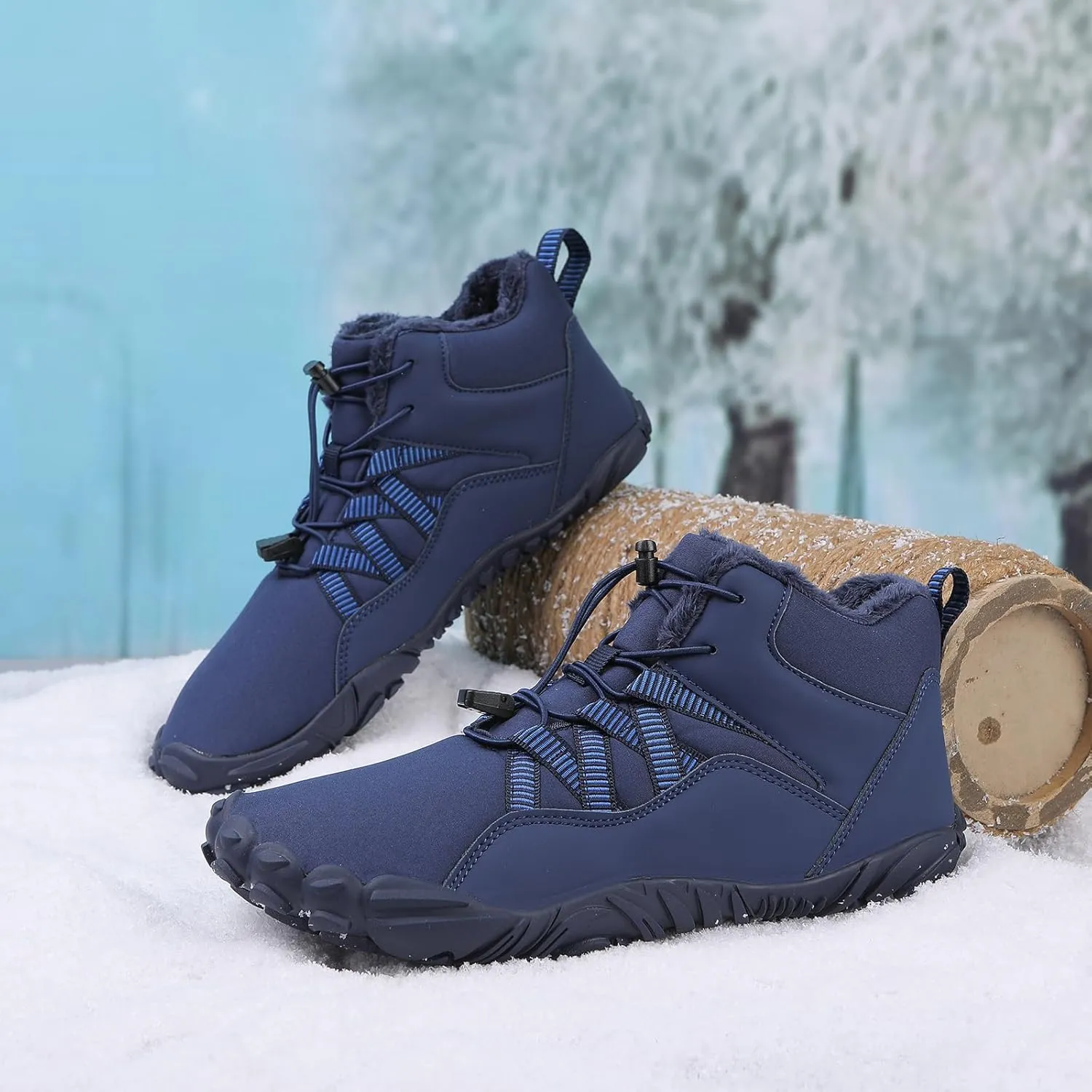 Mens Womens Barefoot Minimalist Shoes Winter Boots Zero Drop Sole Trail Running Sneakers Snow Wide Toe Box Barefoot Boots Unisex