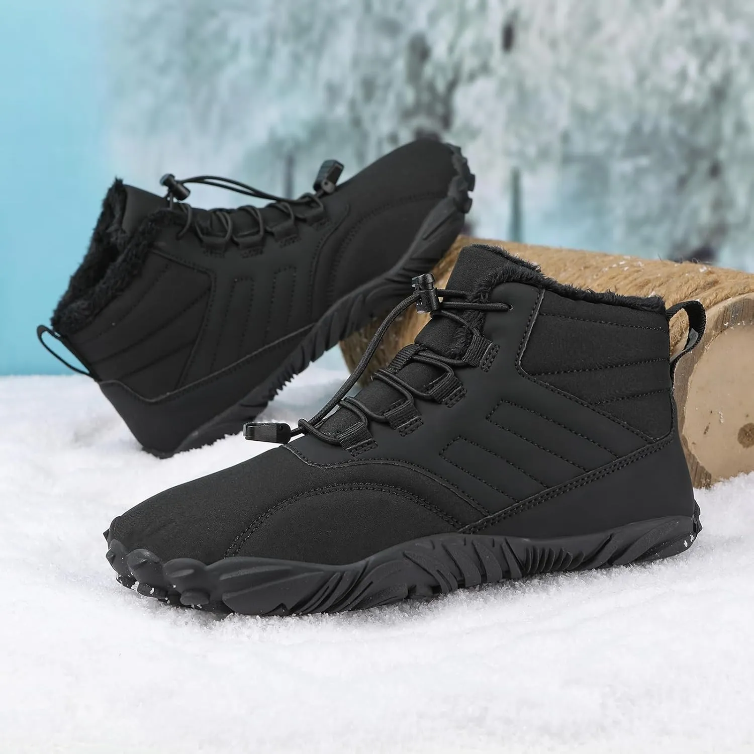 Mens Womens Barefoot Minimalist Shoes Winter Boots Zero Drop Sole Trail Running Sneakers Snow Wide Toe Box Barefoot Boots Unisex