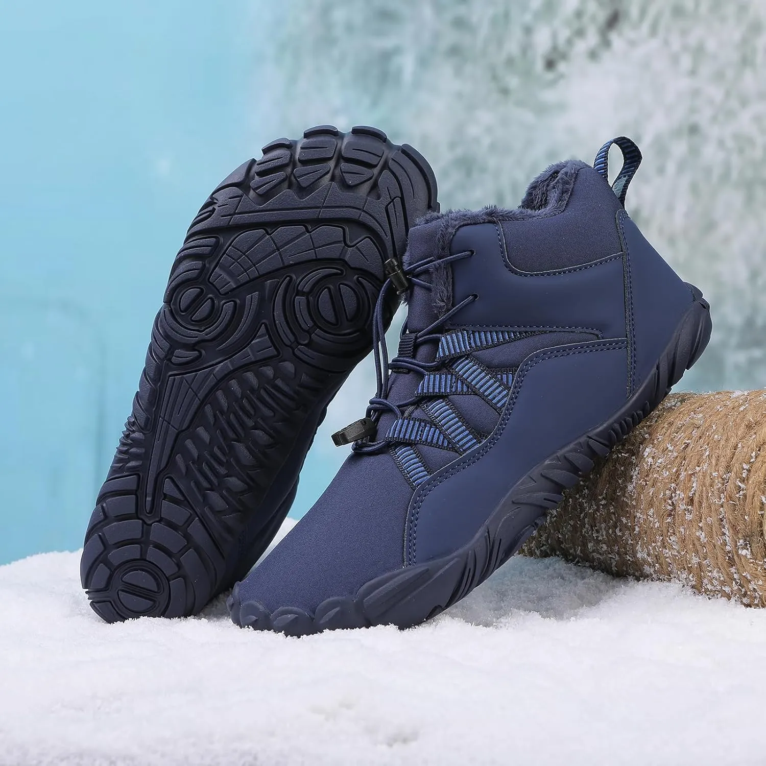 Mens Womens Barefoot Minimalist Shoes Winter Boots Zero Drop Sole Trail Running Sneakers Snow Wide Toe Box Barefoot Boots Unisex