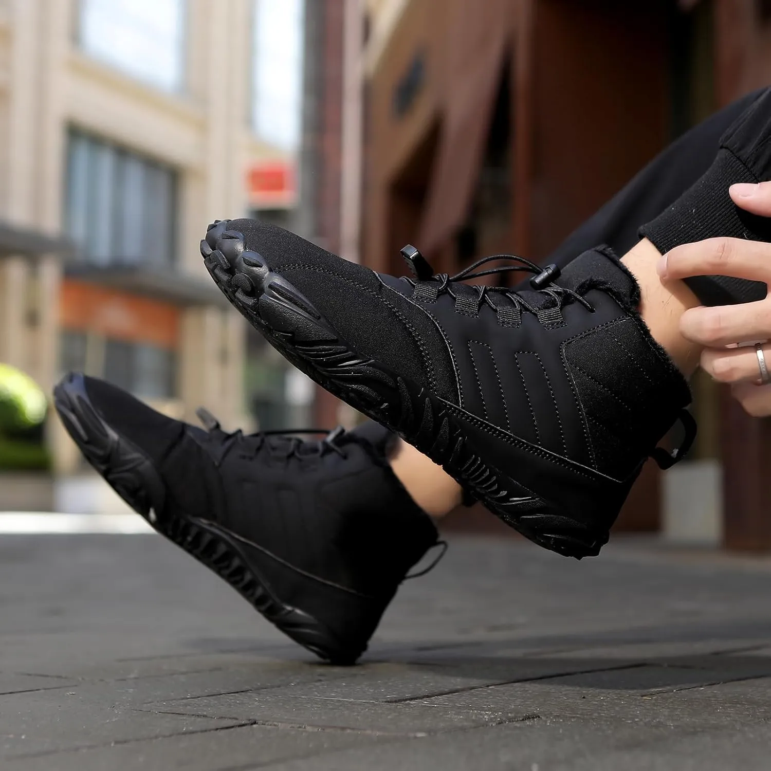 Mens Womens Barefoot Minimalist Shoes Winter Boots Zero Drop Sole Trail Running Sneakers Snow Wide Toe Box Barefoot Boots Unisex