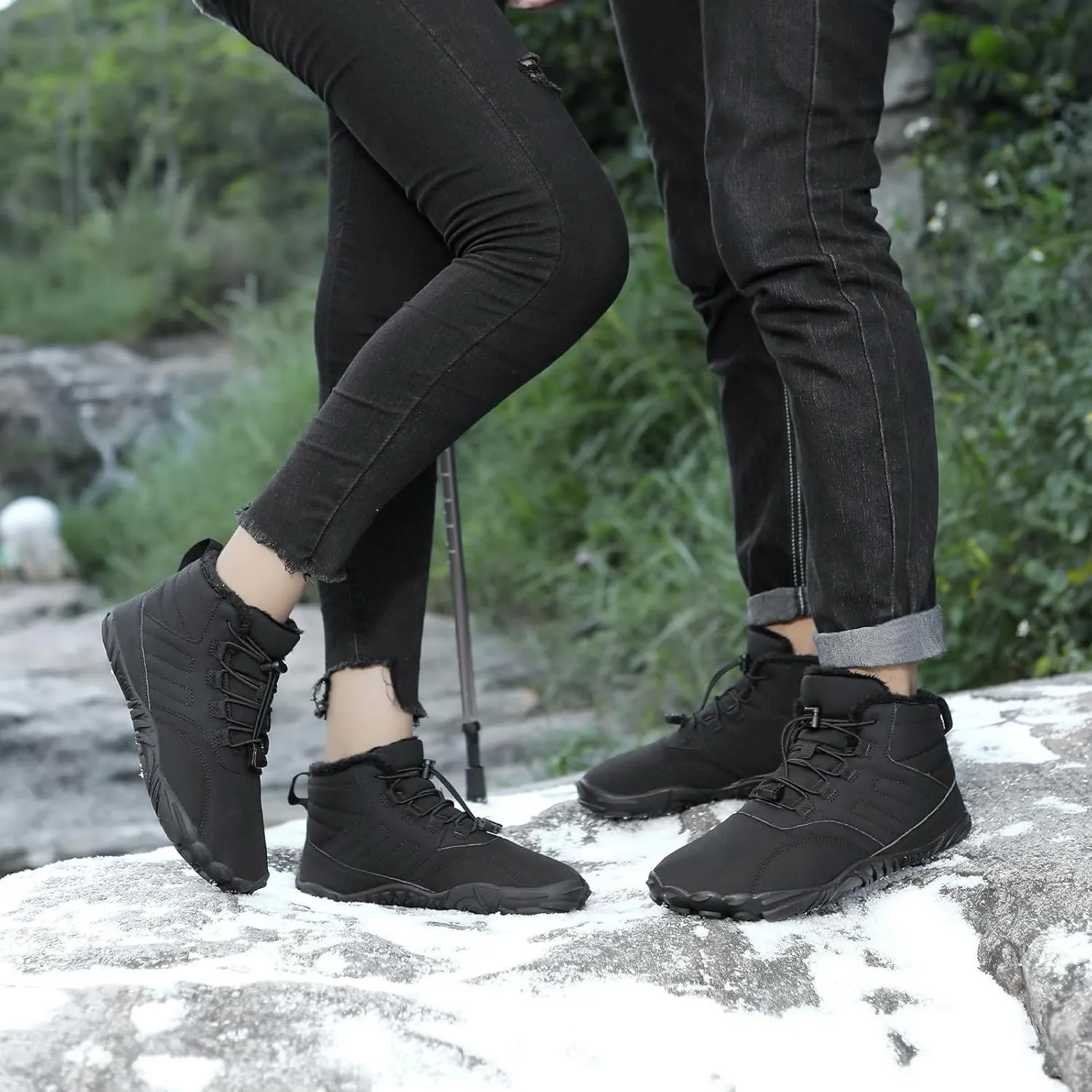 Mens Womens Barefoot Minimalist Shoes Winter Boots Zero Drop Sole Trail Running Sneakers Snow Wide Toe Box Barefoot Boots Unisex