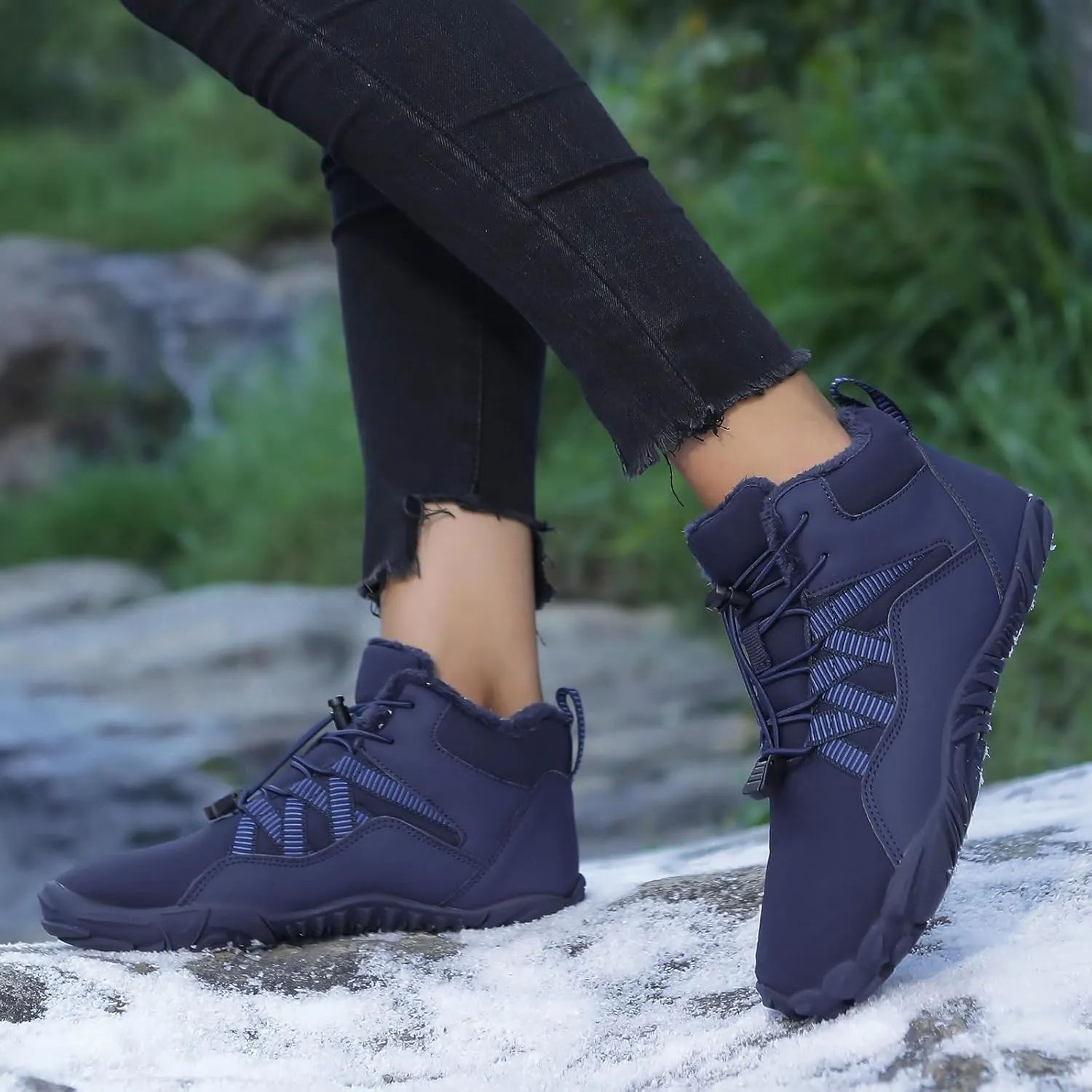 Mens Womens Barefoot Minimalist Shoes Winter Boots Zero Drop Sole Trail Running Sneakers Snow Wide Toe Box Barefoot Boots Unisex