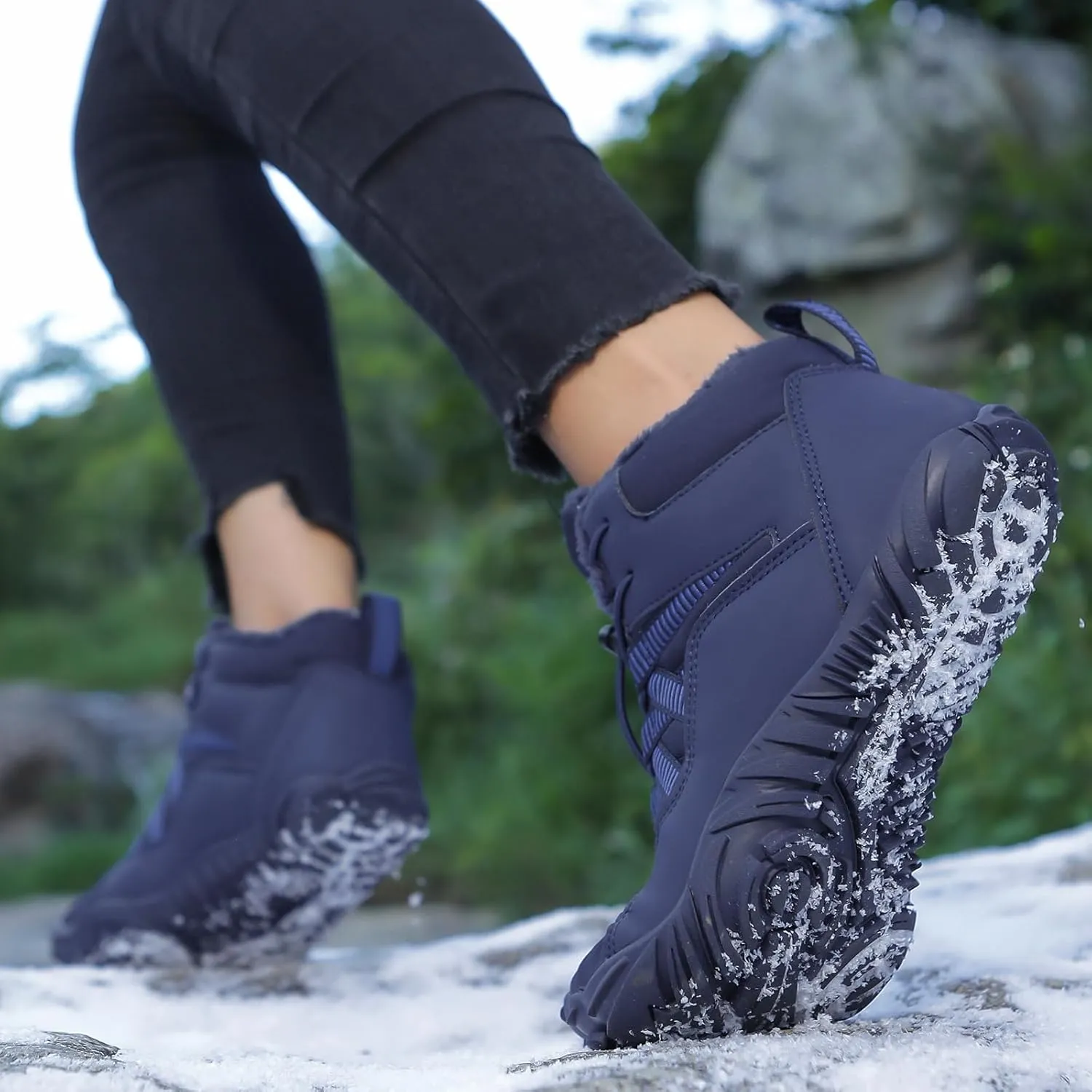 Mens Womens Barefoot Minimalist Shoes Winter Boots Zero Drop Sole Trail Running Sneakers Snow Wide Toe Box Barefoot Boots Unisex