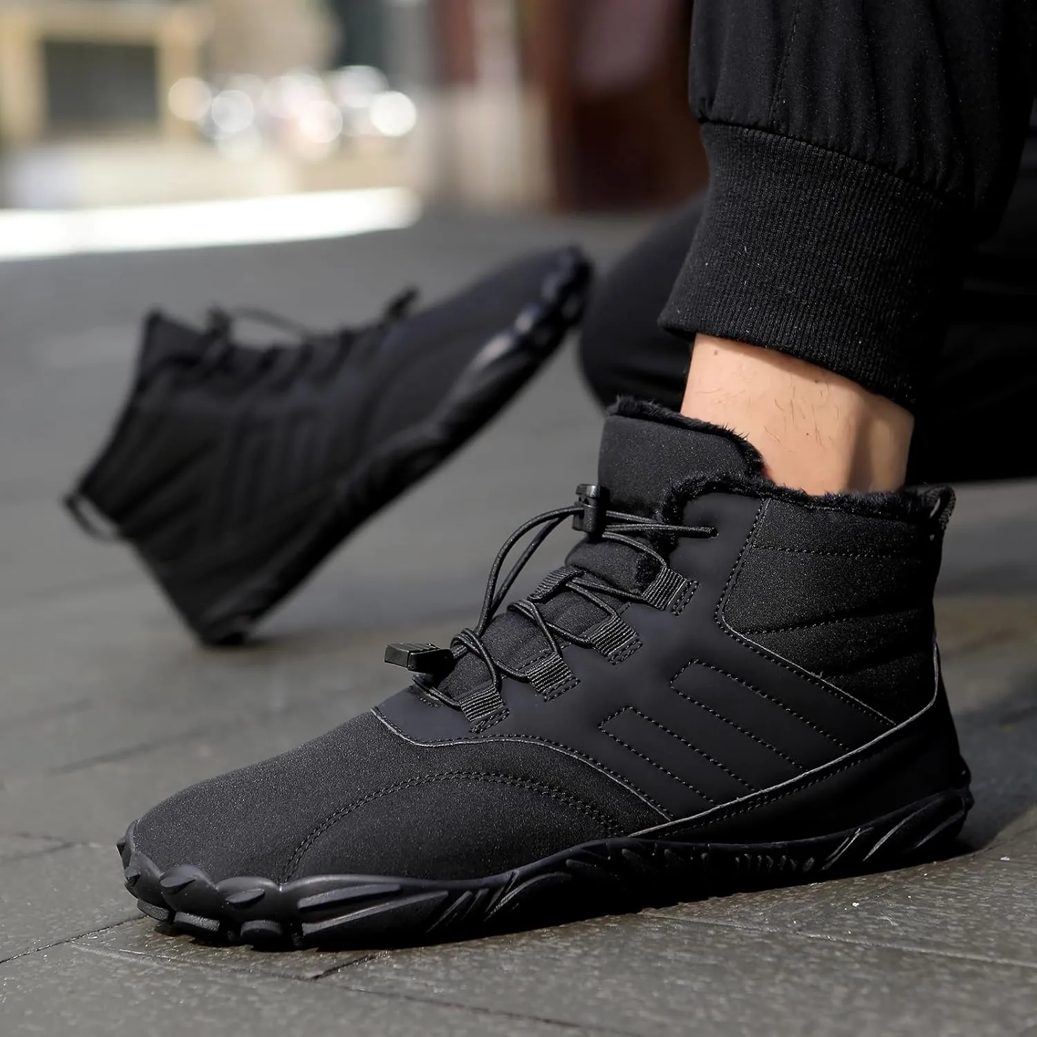 Mens Womens Barefoot Minimalist Shoes Winter Boots Zero Drop Sole Trail Running Sneakers Snow Wide Toe Box Barefoot Boots Unisex