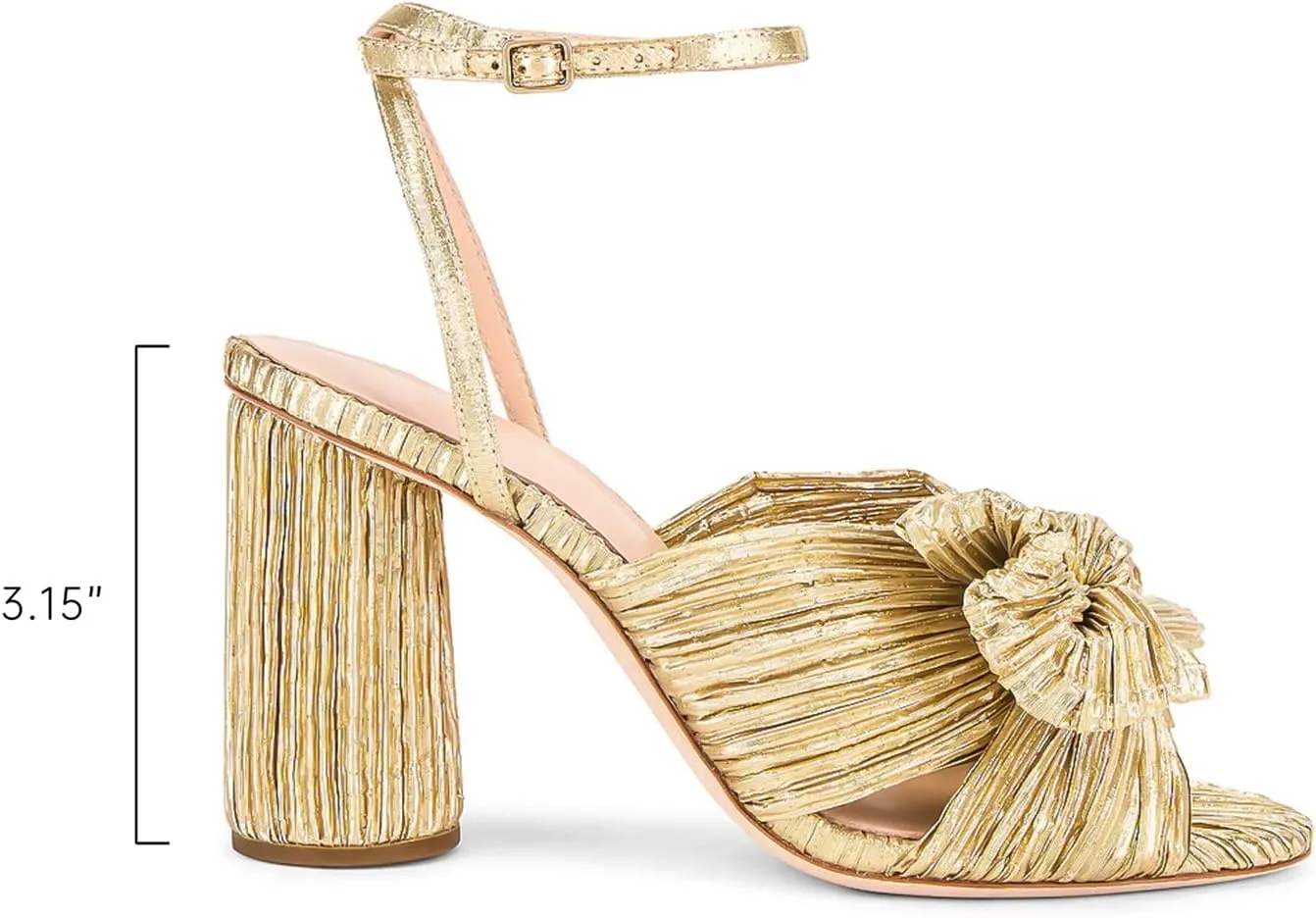 MICIFA Women's Bow Knot Heeled Sandals Open Toe High Block Ankle Strap Chunky Heels Bride Wedding Shoes