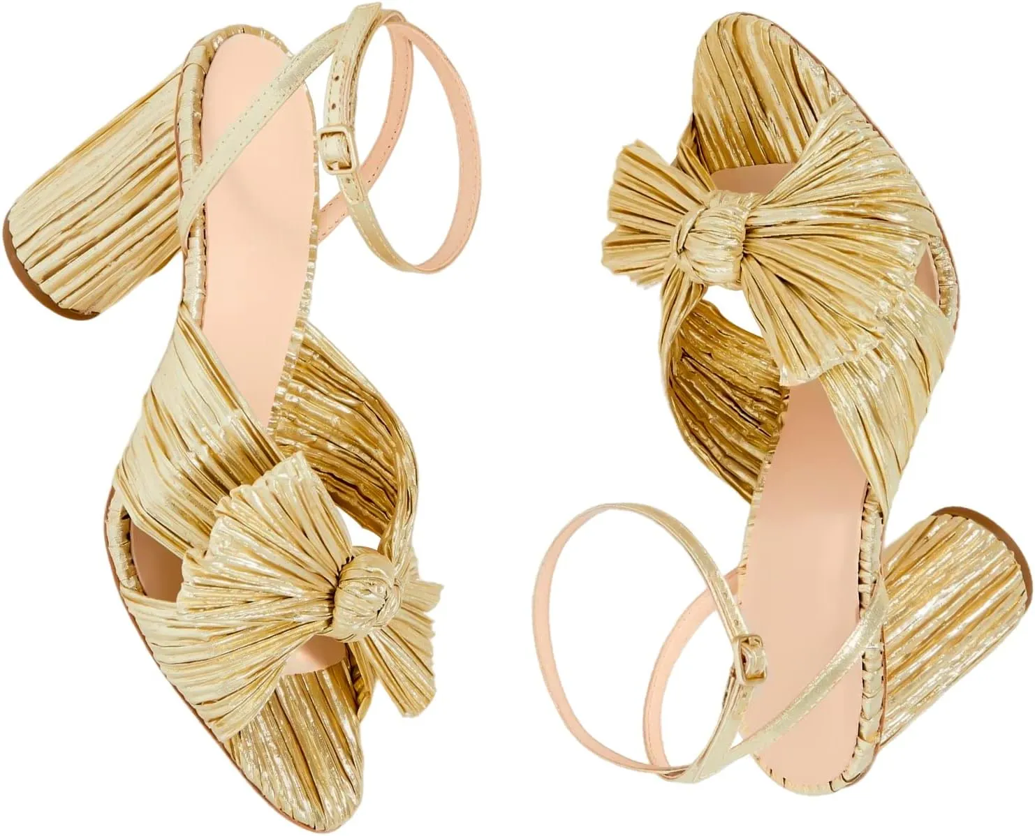 MICIFA Women's Bow Knot Heeled Sandals Open Toe High Block Ankle Strap Chunky Heels Bride Wedding Shoes